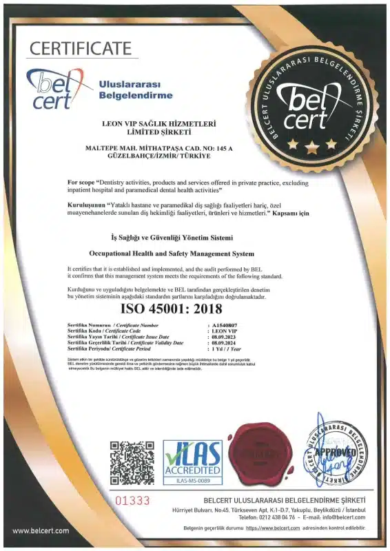 İş Sağlığı Sertifikası - Dentleon Diş Kliniği